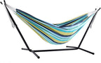 Double Cotton Hammock with Space-Saving Steel Stand