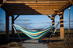 Double Cotton Hammock with Space-Saving Steel Stand
