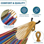 Double Cotton Hammock with Space-Saving Steel Stand