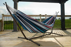 Double Cotton Hammock with Space-Saving Steel Stand