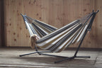 Double Cotton Hammock with Space-Saving Steel Stand