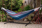 Double Cotton Hammock with Space-Saving Steel Stand