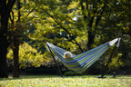 Double Cotton Hammock with Space-Saving Steel Stand