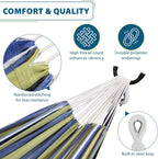 Double Cotton Hammock with Space-Saving Steel Stand