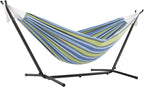 Double Cotton Hammock with Space-Saving Steel Stand