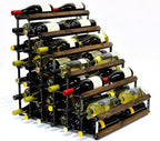 Double Depth 54 Bottle Dark Oak Stained Wood