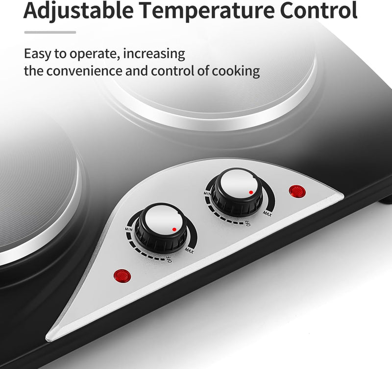 Double Electric Hob Portable Ceramic Hot Plate 2400W