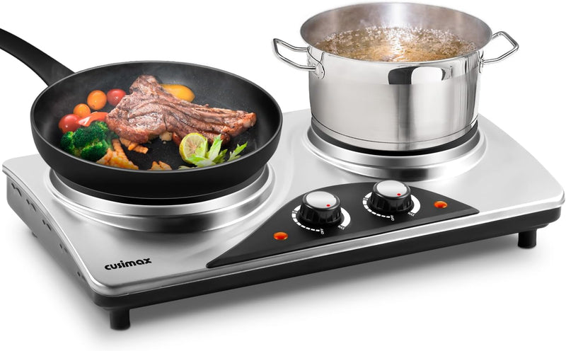 Double Electric Hob Portable Ceramic Hot Plate 2400W