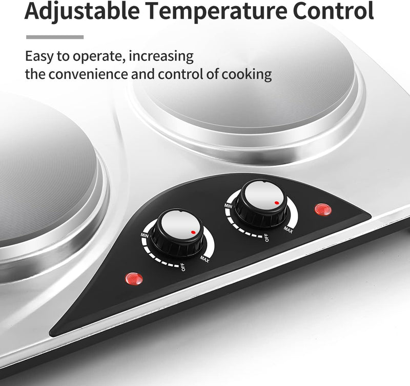 Double Electric Hob Portable Ceramic Hot Plate 2400W