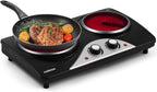 Double Electric Hob Portable Ceramic Hot Plate 2400W