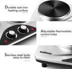 Double Electric Hob Portable Ceramic Hot Plate 2400W