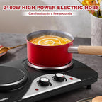 Double Electric Hob Portable Ceramic Hot Plate 2400W