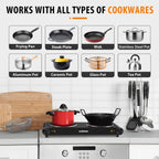 Double Electric Hob Portable Ceramic Hot Plate 2400W