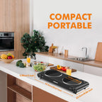 Double Electric Hob Portable Ceramic Hot Plate 2400W