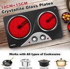 Double Electric Hob Portable Ceramic Hot Plate 2400W