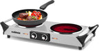 Double Hot Plate 2400W Electric Hob Ceramic Portable