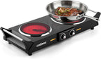 Double Hot Plate 2400W Electric Hob Ceramic Portable