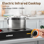 Double Hot Plate 2400W Electric Hob Ceramic Portable