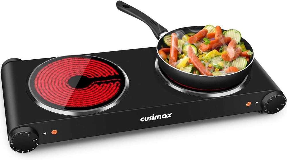 Double Hot Plate 2400W Electric Hob Ceramic Portable