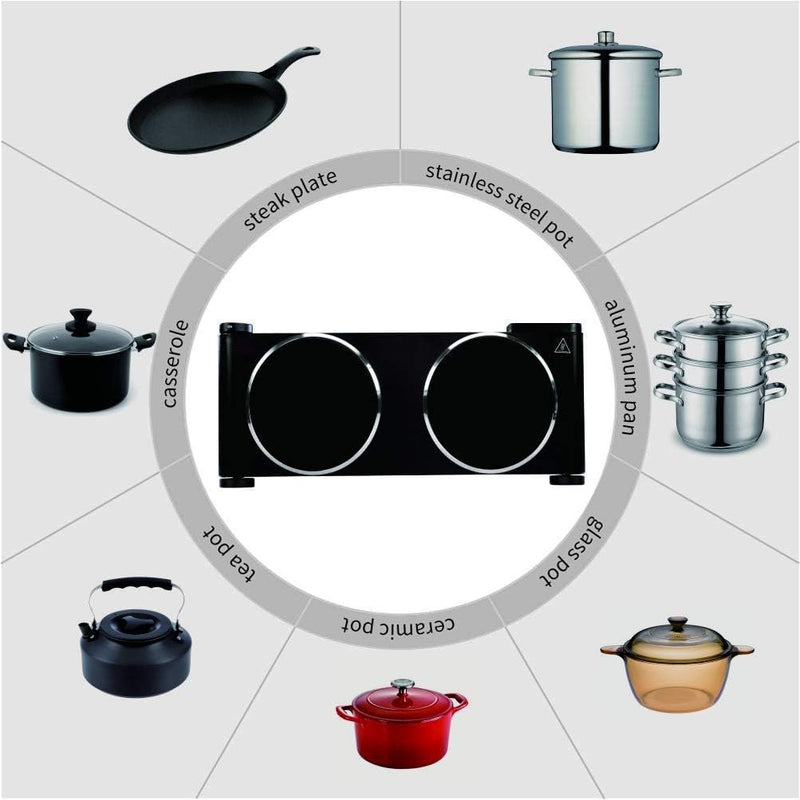 Double Hot Plate 2400W Electric Hob Ceramic Works