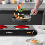 Double Hot Plate 2400W Electric Hob Ceramic Portable