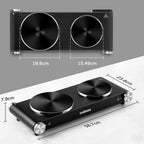 Double Hot Plate 2400W Electric Hob Ceramic Portable