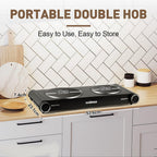 Double Hot Plate 2400W Electric Hob Ceramic Portable