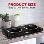 Double Hot Plate 2400W Electric Hob Ceramic Portable