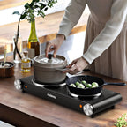 Double Hot Plate 2400W Electric Hob Ceramic Portable