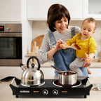 Double Hot Plate 2400W Electric Hob Ceramic Portable