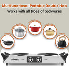 Double Hot Plate 2400W Electric Hob Ceramic Portable