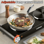 Double Hot Plate 2400W Electric Hob Ceramic Portable
