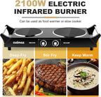 Double Hot Plate 2400W Electric Hob Ceramic Portable