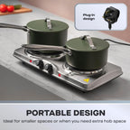 Double Hot Plate Electric Hob 2500W Tabletop