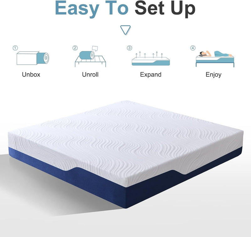 Mattress Medium Firm Memory Foam with Carved Knitted