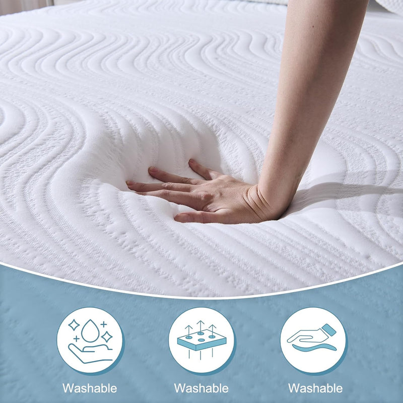 Mattress Medium Firm Memory Foam with Carved Knitted