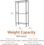 Double Rod Garment Rack Clothes Rail with Height-Adjustable