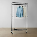 Double Rod Garment Rack Clothes Rail with Height-Adjustable
