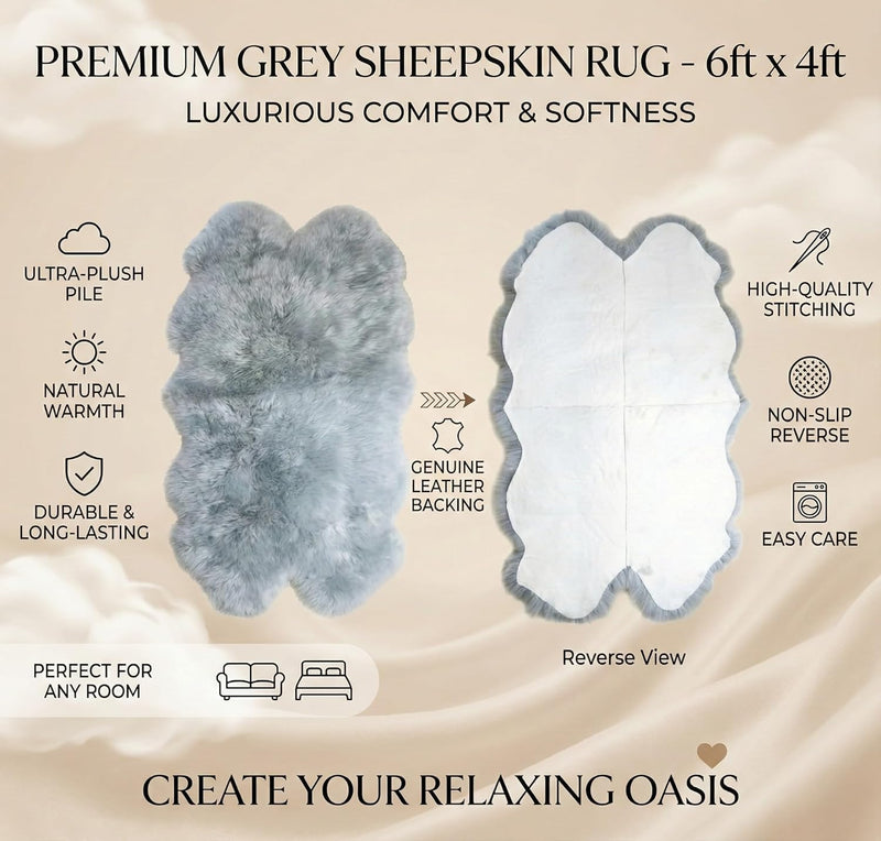 Double Sheepskin Rug Genuine New Zealand