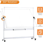 Double Sided Mobile Whiteboard Magnetic Rolling Board 120