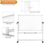 Double Sided Mobile Whiteboard Magnetic Rolling Board 120