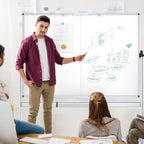 Double Sided Mobile Whiteboard Magnetic Rolling Board 120