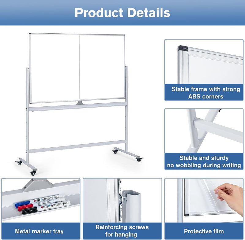 Double Sided Whiteboard with Stand