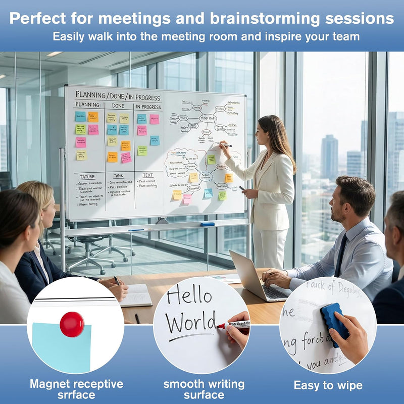 Double Sided Whiteboard with Stand