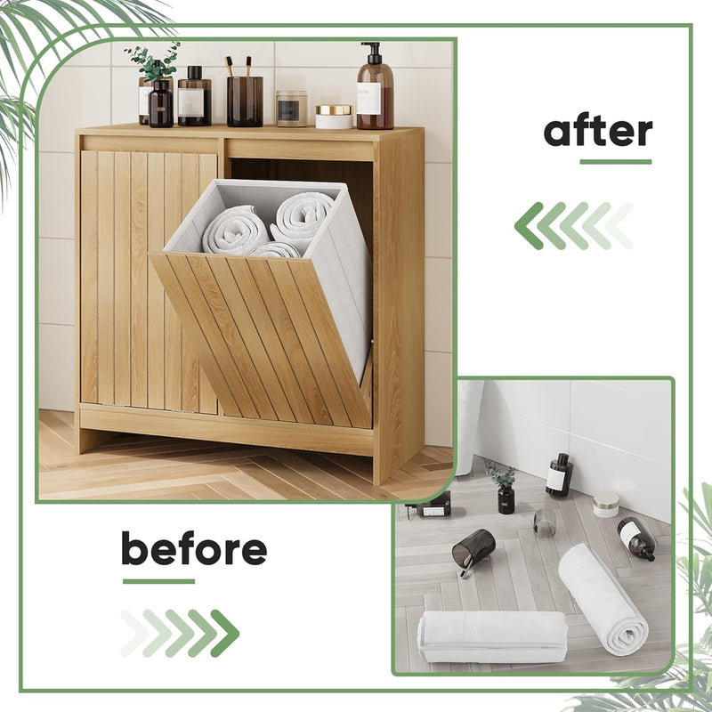 Double Tilt Out Laundry Hamper Cabinet Hidden