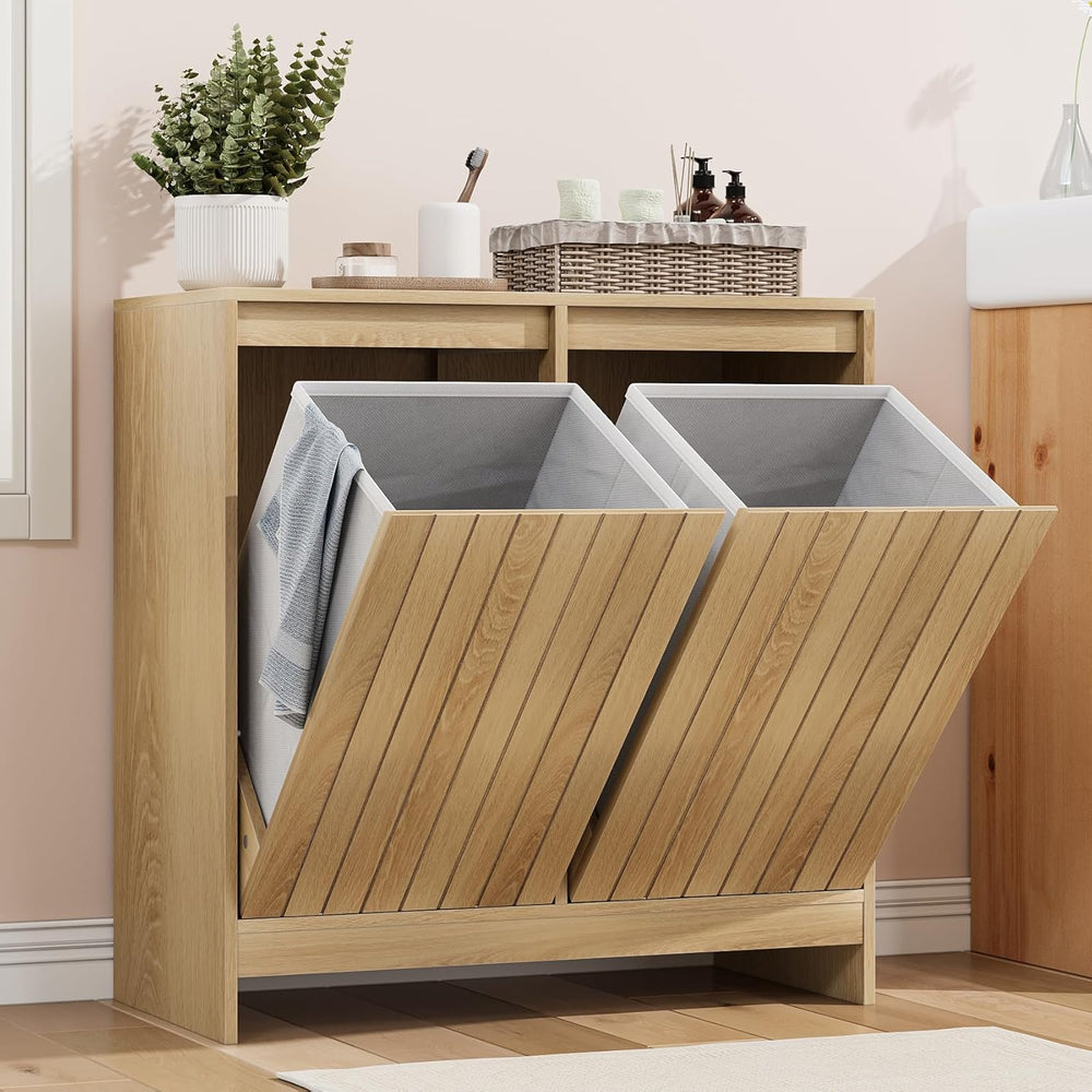 Double Tilt Out Laundry Hamper Cabinet Hidden