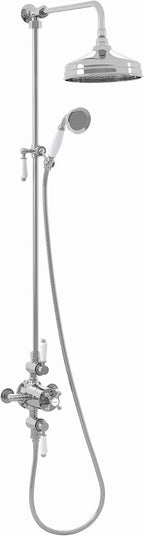 Downton Thermostatic 2 Outlet Shower System Chrome Rainfall