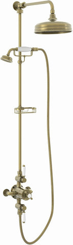 Downton Thermostatic 2 Outlet Shower System Chrome Rainfall