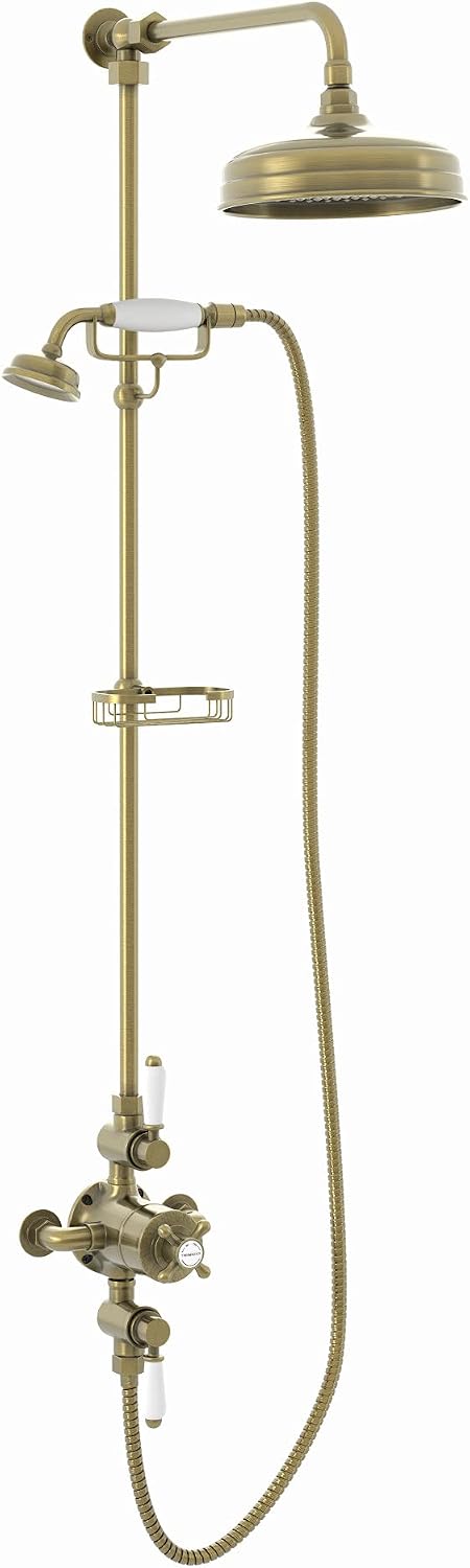 Downton Thermostatic 2 Outlet Shower System Chrome Rainfall