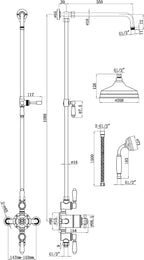 Downton Thermostatic 2 Outlet Shower System Chrome Rainfall
